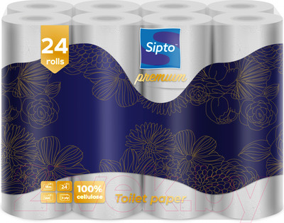 Туалетная бумага Sipto Premium 3-х слойная (24рул, белый)